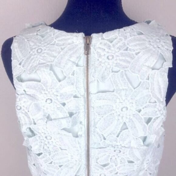 ASTR The Label Mini Dress Lace Overlay Sheath Pale Mint Sleeveless Round Neck L - Picture 8 of 12
